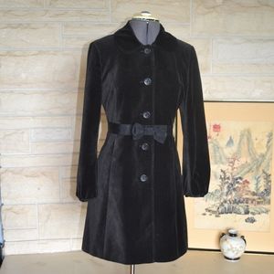 Loft Black Velvet Dress Coat